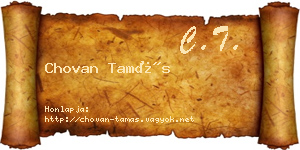 Chovan Tamás névjegykártya